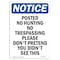 Signmission OSHA Notice Sign, 10" H, 7" W, Rigid Plastic, Posted No Hunting No Trespassing Sign, Portrait OS-NS-P-710-V-17721 - alternate 1